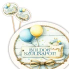  Nyomtatott dekorkarton - Ovál tábla szülinap 3db/csomag