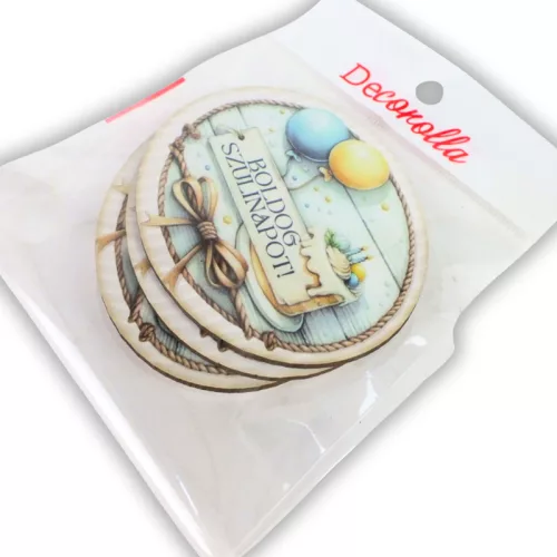  Nyomtatott dekorkarton - Ovál tábla szülinap 3db/csomag