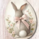 Nyomtatott dekorkarton - Nyuszis tojások 6cm 3db/csomag