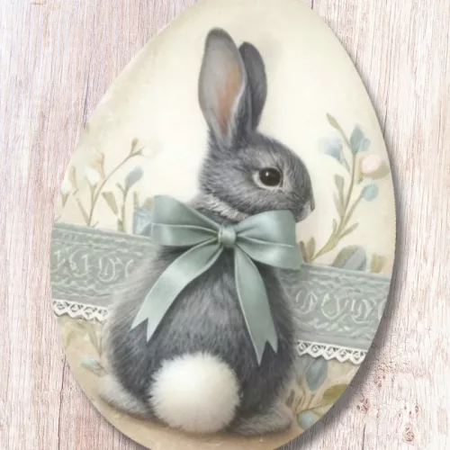 Nyomtatott dekorkarton - Nyuszis tojások 6cm 3db/csomag