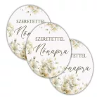 Nyomtatott dekorkarton - Nőnapi ovál tábla - pasztell barack 3db/cs