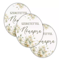   Nyomtatott dekorkarton - Nőnapi ovál tábla - pasztell barack 3db/cs