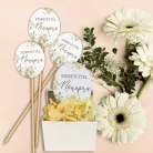 Nyomtatott dekorkarton - Nőnapi ovál tábla - pasztell barack 3db/cs