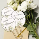 Nyomtatott dekorkarton - Nőnapi ovál tábla - pasztell barack 3db/cs