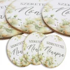 Nyomtatott dekorkarton - Nőnapi ovál tábla - pasztell barack 3db/cs