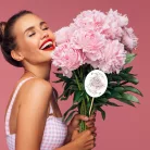 Nyomtatott dekorkarton - Nőnapi ovál tábla - pasztell rózsaszín 3db/cs