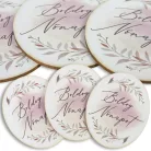 Nyomtatott dekorkarton - Nőnapi ovál tábla - pasztell rózsaszín 3db/cs