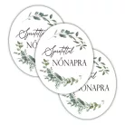 Nyomtatott dekorkarton - Nőnapi ovál tábla - zöld/fekete 3db/cs