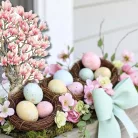 Nyomtatott dekorkarton - Virágzó magnólia fa 13cm