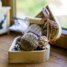 Fa tükrös szív doboz