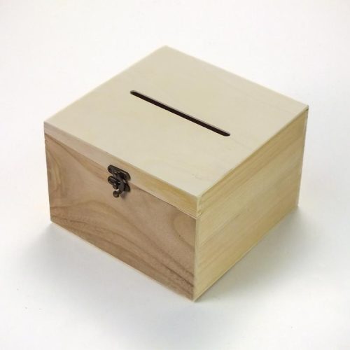 Natúr fa kocka lakodalmi persely