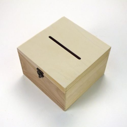 Natúr fa kocka lakodalmi persely