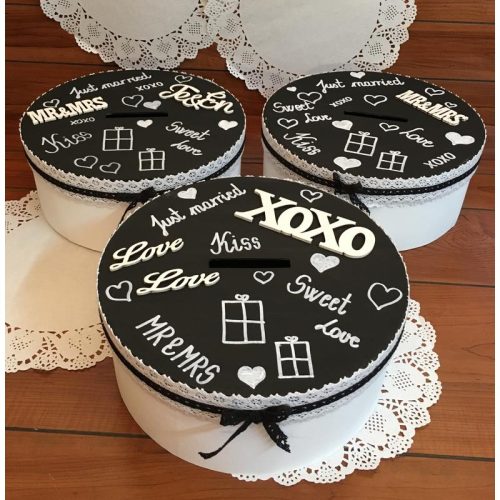 Papírdoboz fekete 3db/szett