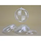 Ajándéktartó szétválasztható gömb műanyag lapos 9cm 5db/csomag