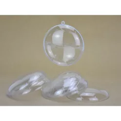   Ajándéktartó szétválasztható gömb műanyag lapos 9cm 5db/csomag