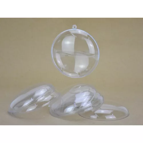 Ajándéktartó szétválasztható gömb műanyag lapos 9cm 5db/csomag