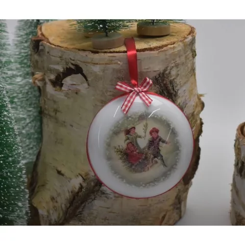 Ajándéktartó szétválasztható gömb műanyag lapos 9cm 5db/csomag