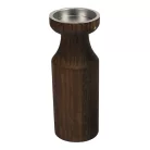 Modern barna fa gyertyatartó fém betéttel 25*10cm 24/#