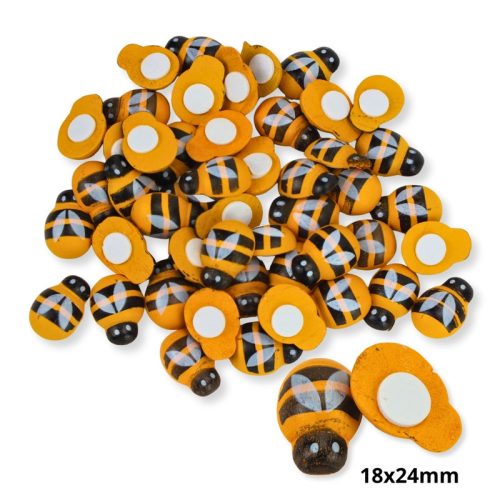 Fa méhecske dekor öntapadós 18x24mm 50db/cs