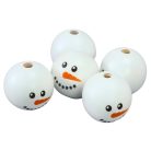   Nyomtatott fehér fagolyó hóember arccal 30mm 5db/csomag