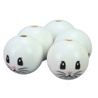 Nyomtatott fehér fagolyó nyuszi fiú arccal 30mm 5db/csomag