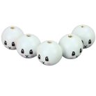 Nyomtatott fehér fagolyó nyuszi lány arccal 30mm 5db/csomag