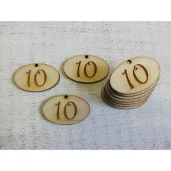   Natúr fa - Évfordulós gravírozott ovál táblák 10db/csomag