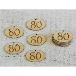   Natúr fa - Évfordulós gravírozott ovál táblák 10db/csomag