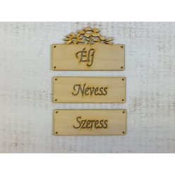 Natúr fa - "Élj Nevess Szeress" táblák 12cm