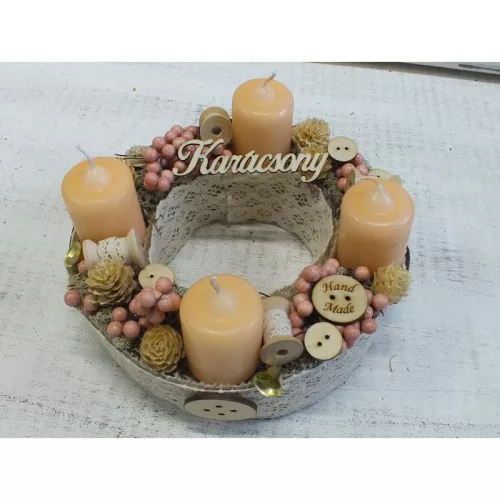 Natúr fa - "Hand made " gomb 3cm 10db/csomag