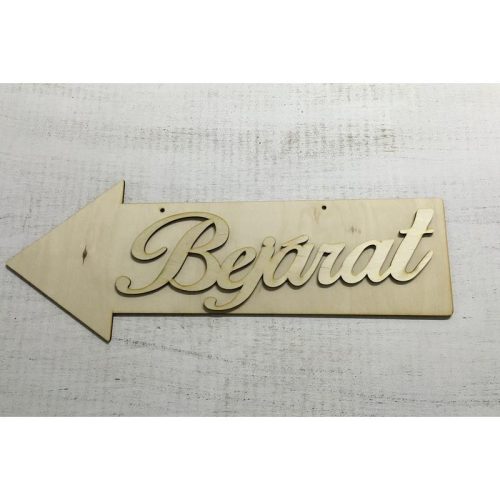 Natúr fa - "Bejárat" felirat 35cm