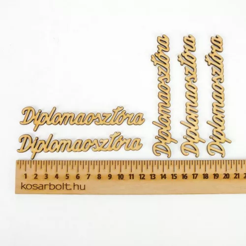 Natúr fa - "Diplomaosztóra" felirat 12cm 5db/csomag