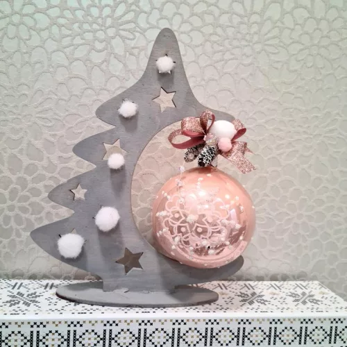 Natúr fa - Gömbtartó fenyő 21cm