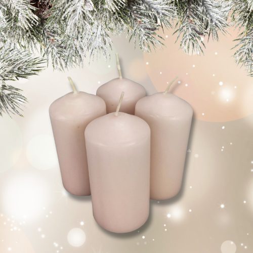 Gyertya adventi 50*100 mm PASZTELL RÓZSASZÍN 4db/cs