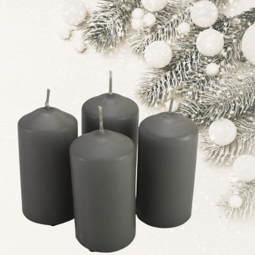 Gyertya adventi 50*100 mm SZÜRKE 4db/cs