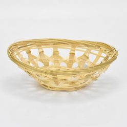 Hosszúkás áttört bambusz tál 17,5*13,5cm