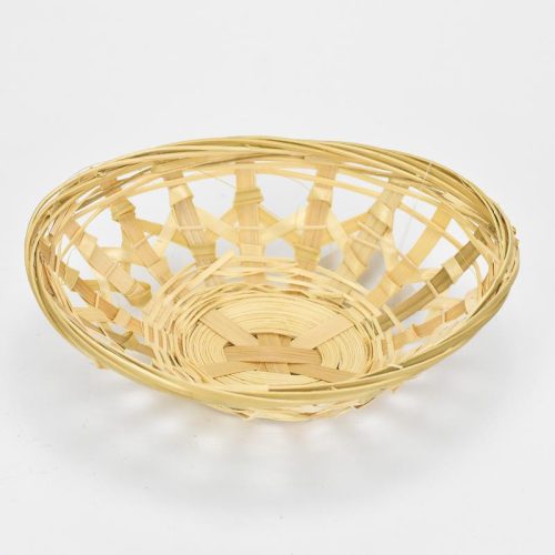Hosszúkás áttört bambusz tál 17,5*13,5cm