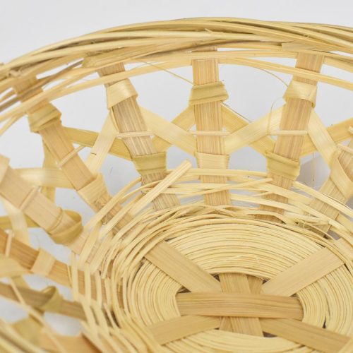 Hosszúkás áttört bambusz tál 17,5*13,5cm