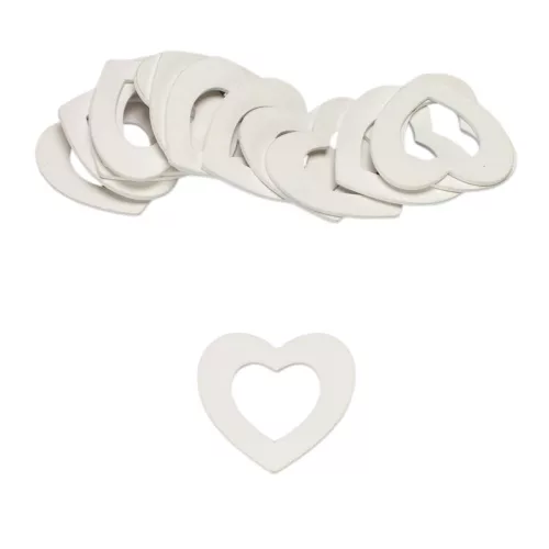 Fa lukas szívek fehér 6cm 15db/csomag