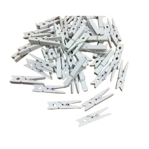 Fa csipesz fehér 4,5cm 25db/csomag