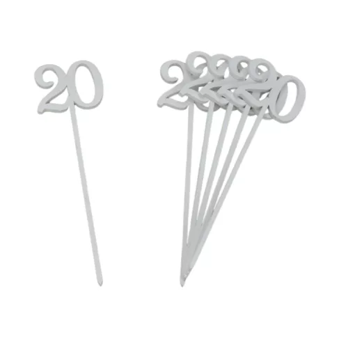 Beszúrható számok 20-as fehér 6db/csomag