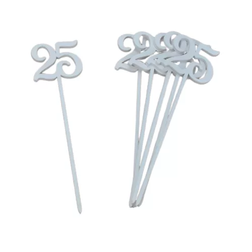 Beszúrható számok 25-ös fehér 6db/csomag