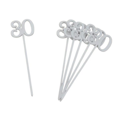 Beszúrható számok 30-as fehér 6db/csomag