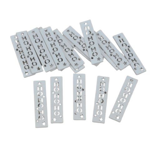 Fa Biléta "HOHOHO" fehér 2x8cm 20db/csomag