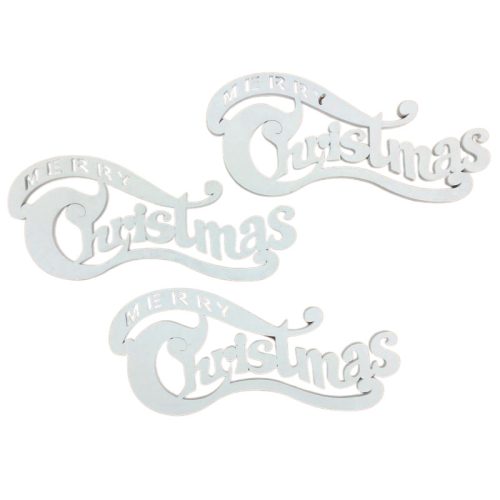 Merry Christmas íves 20cm fehér  3db/csomag