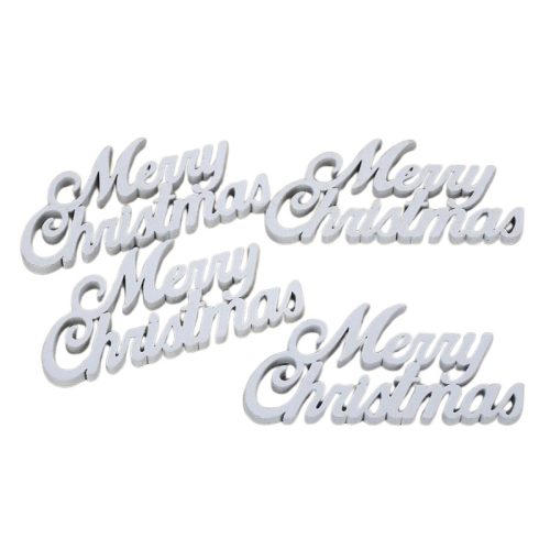 Merry Christmas felirat 10cm fehér 4db/csomag