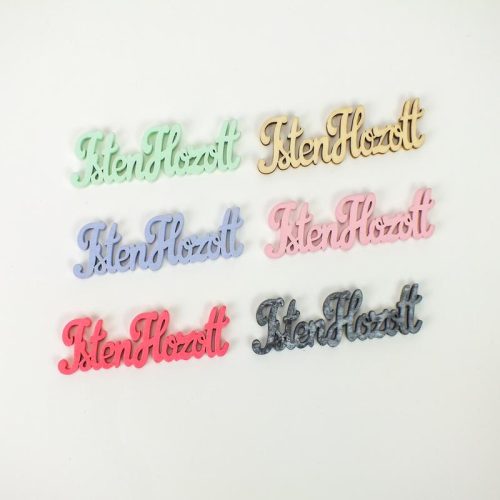 Fa "Isten Hozott" felirat vegyes színek 10cm 6db/csomag