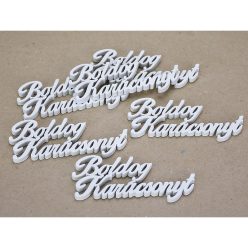 Boldog karácsonyt felirat fehér 10cm 6db/csomag