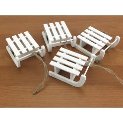 Szánkó fehér 8cm 4db/csomag