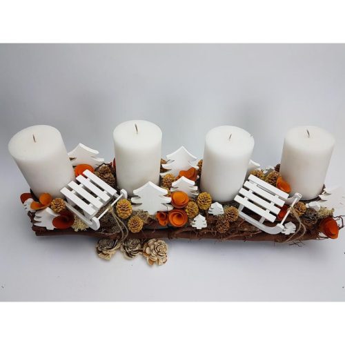 Szánkó fehér 8cm 4db/csomag